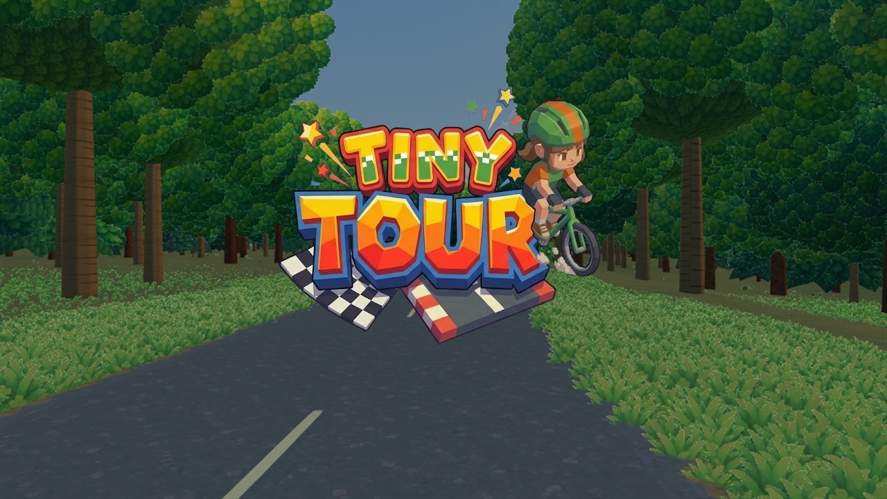 Tiny Tour logo on a tree-lined road in Mirabelle Vale